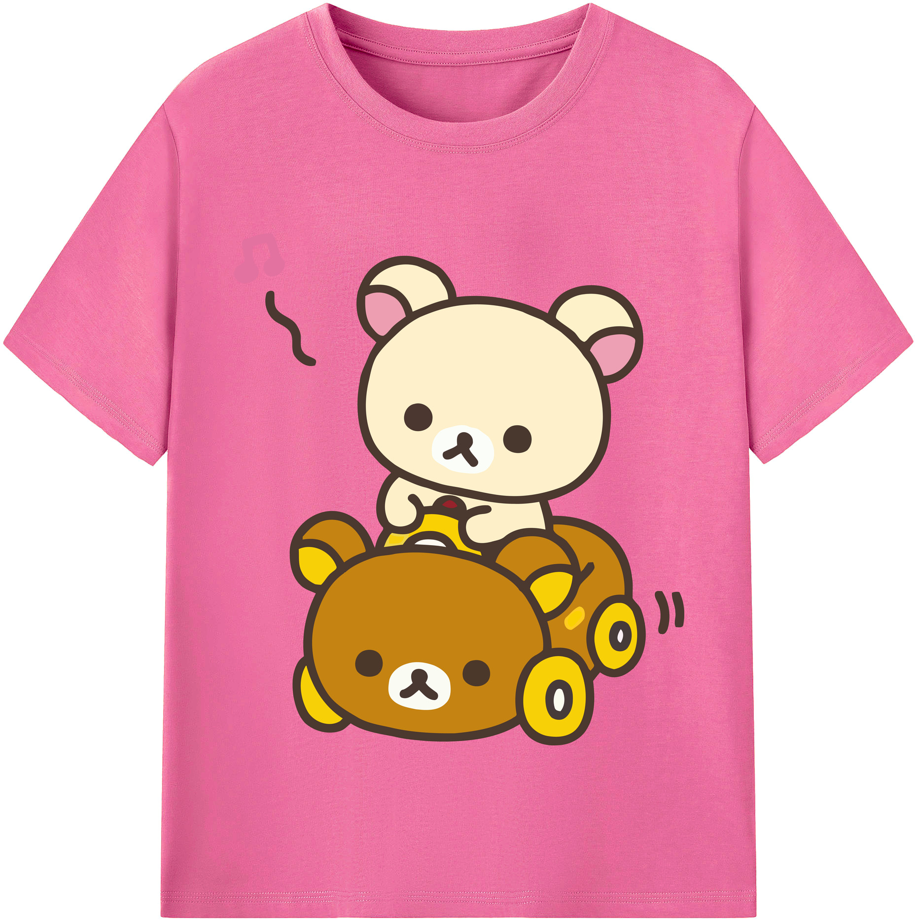 （画像用） リラックマ リラックマ キイロイトリ Rilakkuma Korilakkuma Kiiroitori レディースカジュアルプリントTシャツ（綿100％）